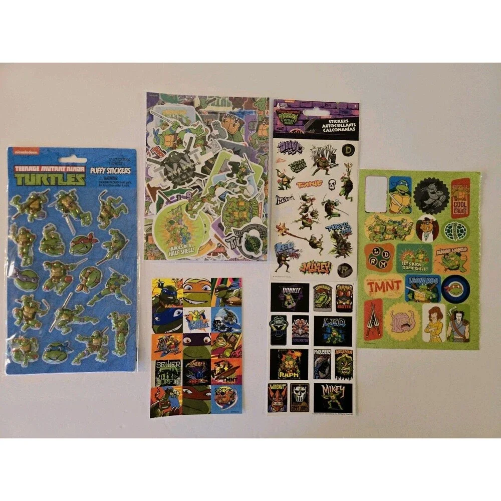 Teenage Mutant Ninja Turtles TMNT Sticker Lot - Puffy, Flat & Decal Sheet Pack